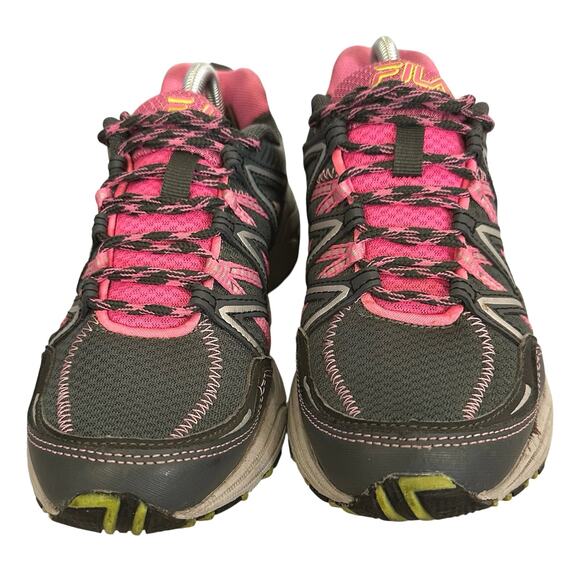 FILA Womens 6.5 Headway Sneakers Shoes Gray Pink Mesh Leather 5SH40136-263 - Picture 1 of 10